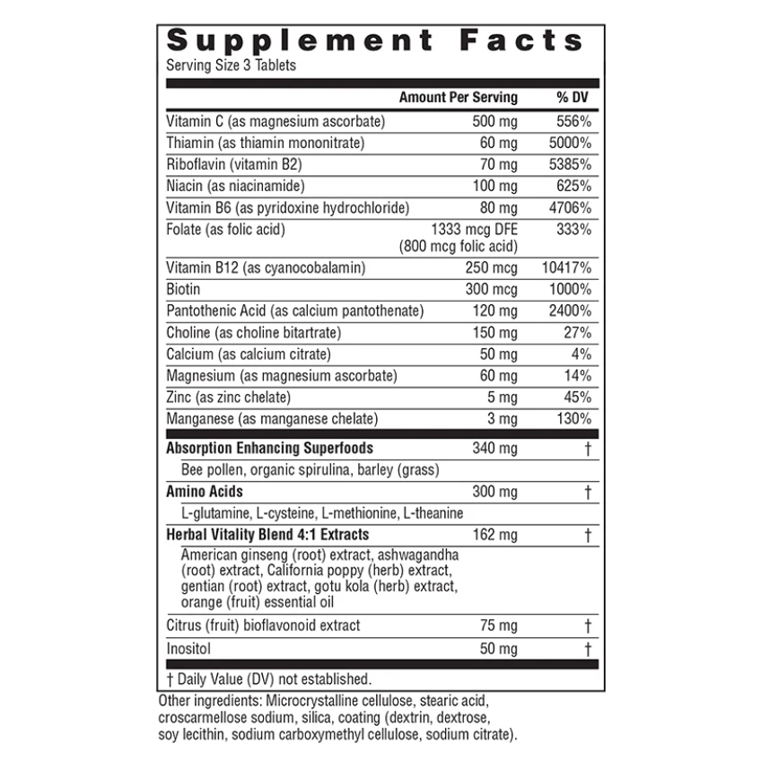 Комплекс витамина B полного спектра / Complete B-Complex Food Based Formula, Rainbow Light, 90 таблеток