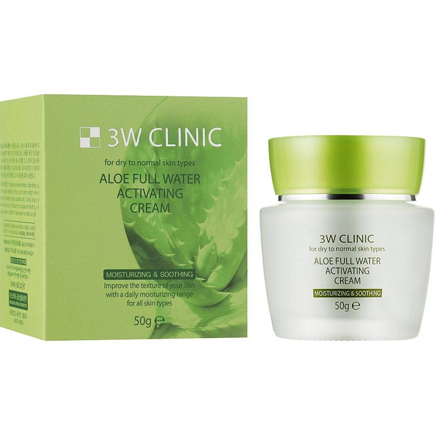 Увлажняющий крем для лица с экстрактом алоэ 3W Clinic Aloe Full Water Activating