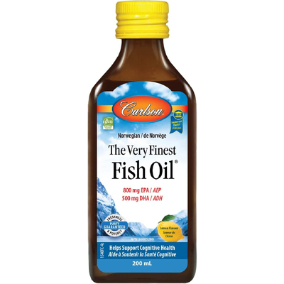 Риб'ячий жир з лимонним смаком / Norwegian The Very Finest Fish Oil Natural Lemon Flavor, Carlson Labs, 200 мл