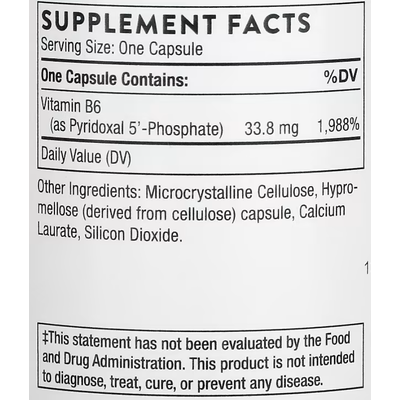 Пиридоксаль-5-фосфат / Pyridoxal 5-Phosphate, Thorne Research, 180 капсул