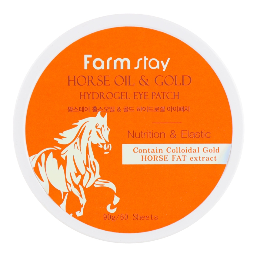 Гидрогелевые патчи с золотом и конским жиром FarmStay Jeju Horse Oil & Gold Hydrogel Eye Patch