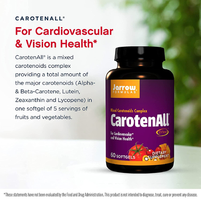 Комплекс из смеси каротиноидов / CarotenALL Mixed Carotenoids Complex, Jarrow Formulas, 60 гелевых капсул