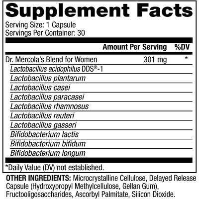 Пробіотики для жінок / Complete Probiotics for Women 70 Billion CFU, Dr. Mercola, 30 капсул