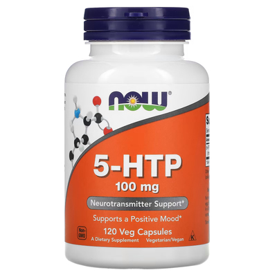 5-гідрокситриптофан / 5-HTP, Now Foods, 100 мг, 120 вегетаріанських капсул