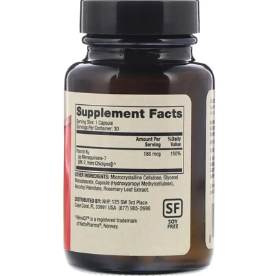 Вітамін K2 / Vitamin K2, Dr. Mercola, 180 мкг, 30 капсул