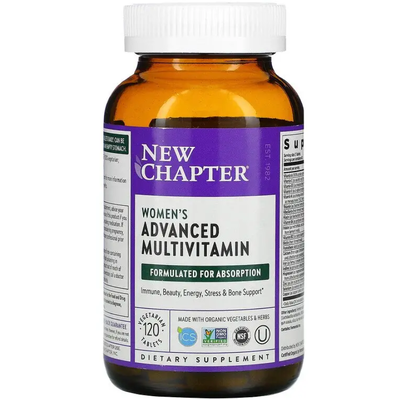 Улучшенный мультивитаминный комплекс для женщин / Every Woman Multivitamin, New Chapter, 120 таблетки