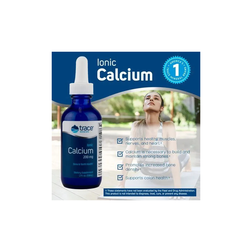 Кальций ионизированный жидкий / Liquid Ionic Calcium, Trace Minerals Research, 200 мг, 59 мл