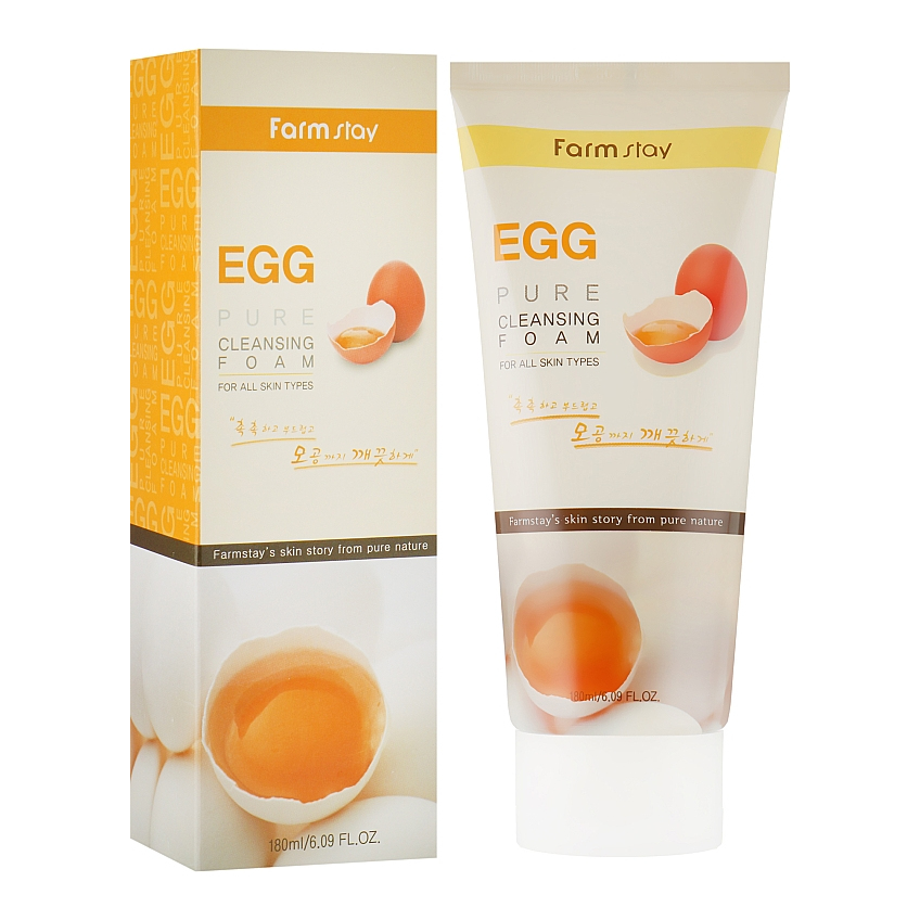 Очистительная пенка с яичным экстрактом FarmStay Pure Cleansing Foam Egg