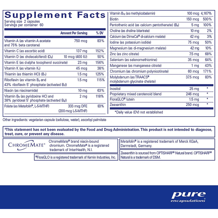 Мультивитамины для детей / Junior Nutrients, Pure Encapsulation, 120 капсул