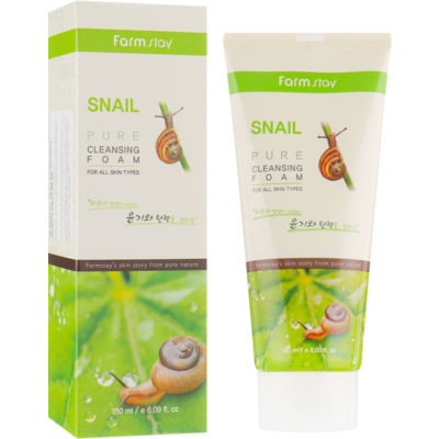 Очищувальна пінка для обличчя з муцином равлика FarmStay Snail Pure Cleansing Foam
