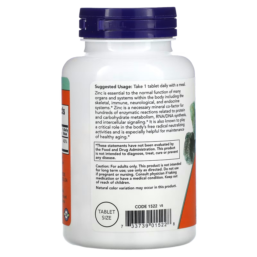 Цинк глюконат / Zinc Gluconate, Now Foods, 50 мг, 250 таблеток