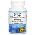 Ацетилцистеин / N-Acetyl-L Cysteine (NAC), Natural Factors, 600 мг, 60 вегетарианских капсул