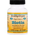 Биотин / Biotin, Healthy Origins, 5000 мг, 60 капсул
