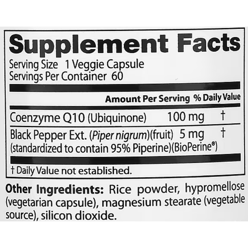 Коэнзим Q10 с высокой степенью усвоения с биоперином / CoQ10 with BioPerine, Doctor's Best, 100 мг, 60 гелевых капсул