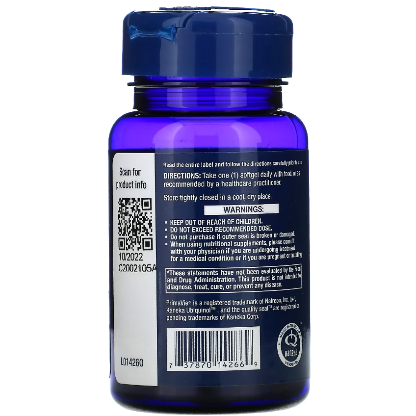 Супер убихинол с улучшенной поддержкой митохондрий / Super Ubiquinol CoQ10, Life Extension, 100 мг, 60 гелевых капсул