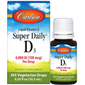 Рідкий вітамін D3 / Super Daily D3, Carlson Labs, 100 мкг, 10.3 мл