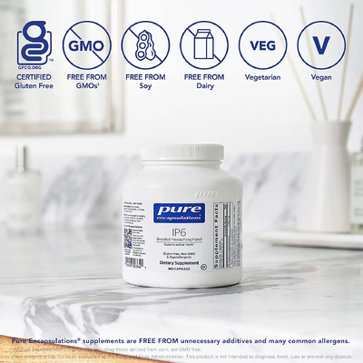 ИФ6 (инозитол гексафосфат) / IP6 (Inositol Hexaphosphate), Pure Encapsulations, 500 мг, 180 капсул