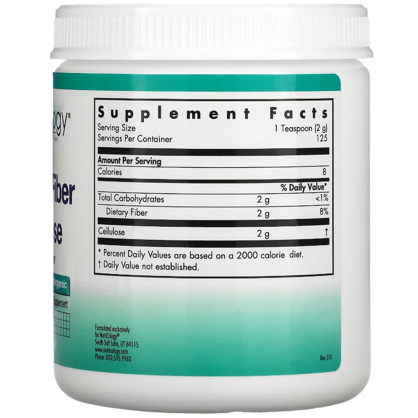 Порошок із харчової целюлози / Dietary Fiber Cellulose Powder, Nutricology, 250 г