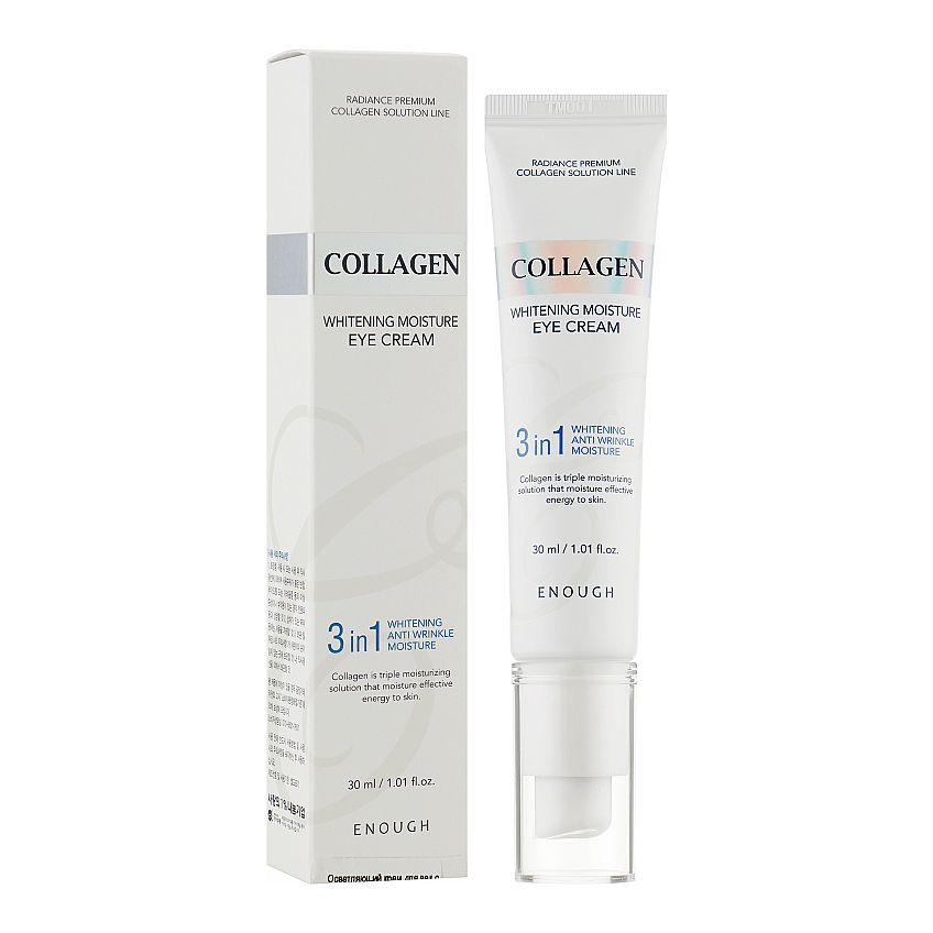 Осветляющий крем для век с коллагеном Enough Collagen 3 in 1 Whitening Moisture Eye Cream