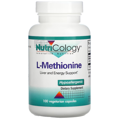 L-метіонін / L-methionine, Nutricology, 500 мг, 100 капсул