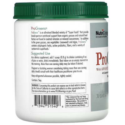 Зеленая пища / ProGreens with Advanced Probiotic Formula, Nutricology, 265 г