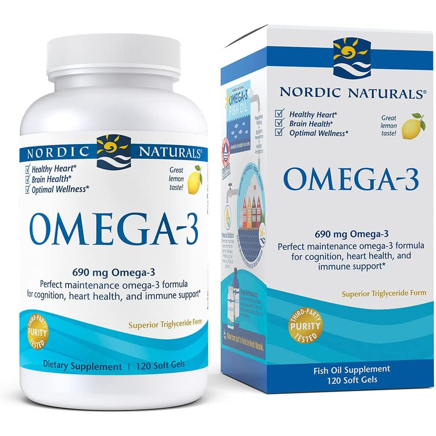 Омега-3 зі смаком лимона / Omega-3 Lemon, Nordic Naturals, 120 гелевих капсул