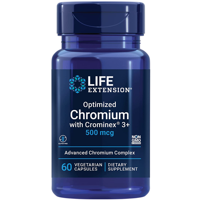 Оптимізований хром / Optimized Chromium with Crominex 3+, Life Extension, 500 мкг, 60 капсул