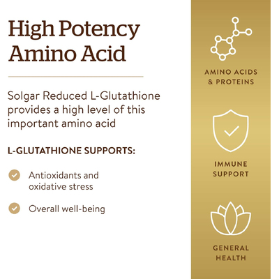 Відновлений L-глутатіон / Reduced L-Glutathione, Solgar, 250 мг, 30 вегетарианских капсул