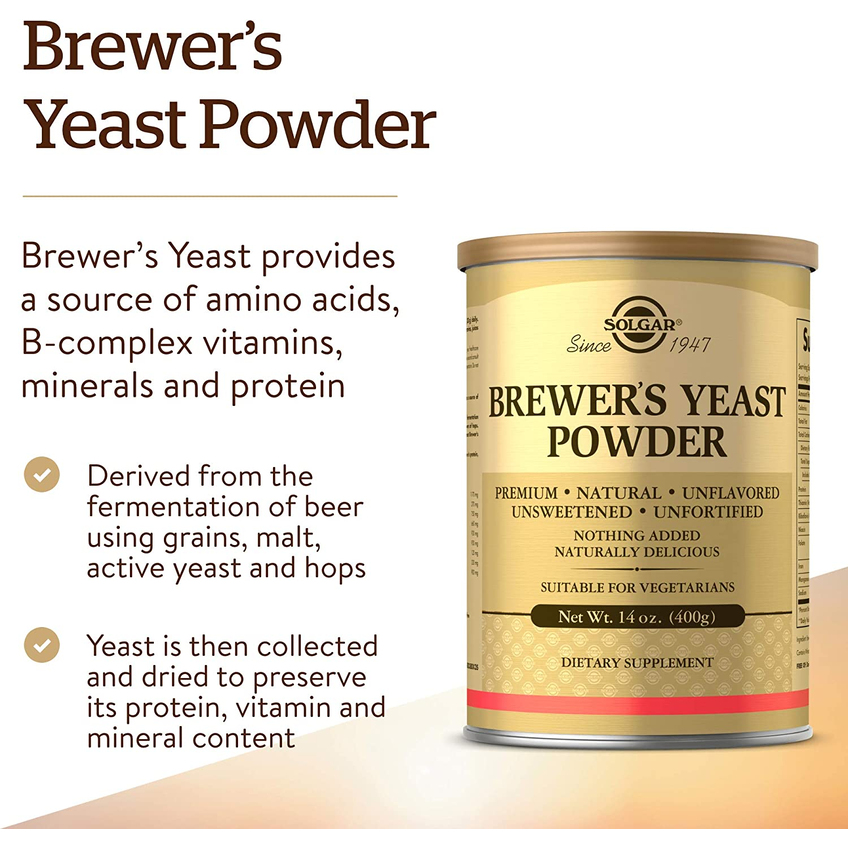 Дріжджі пивні у вигляді порошку / Brewer's Yeast Powder, Solgar, 400 г