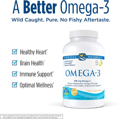 Омега-3 зі смаком лимона / Omega-3 Lemon, Nordic Naturals, 180 гелевих капсул