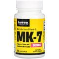 Витамин K2 в форме MK-7 / Vitamin K2 as MK-7, Jarrow Formulas, 90 мкг, 60 гелевых капсул