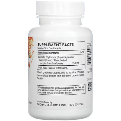 Кверцетин фитосома / Quercetin Phytosome, Thorne Research, 250 мг, 60 капсул