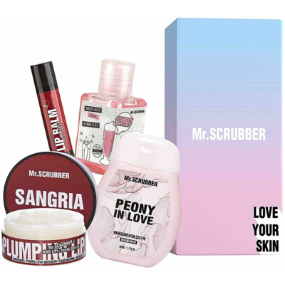 Набор Mr.Scrubber Sweet Sangria (скраб для губ, бальзам для губ, крем для рук, антисептик)