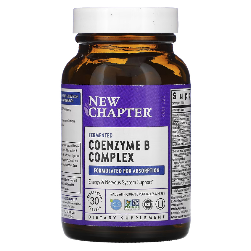 Ферментированный В-комплекс коэнзима / Coenzyme B Complex, New Chapter, 30 вегетарианских таблеток