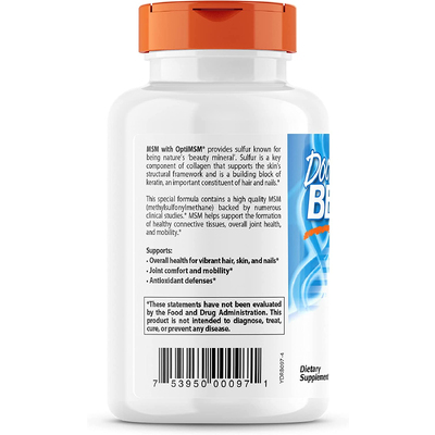 Метілсульфонілметан / MSM, Doctor's Best, 1500 мг, 120 таблеток