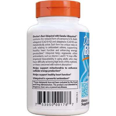 Убихинол Канека / Ubiquinol Featuring Kaneka's QH, Doctor's Best, 50 мг, 90 гелевых капсул