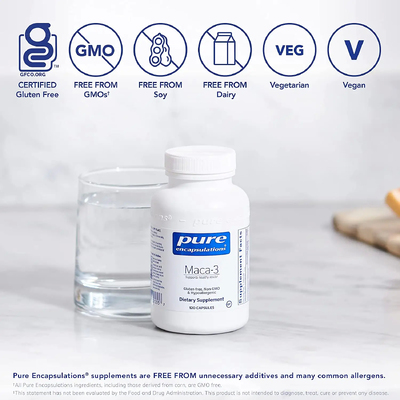 Мака-3 / Maca-3, Pure Encapsulations, 120 капсул