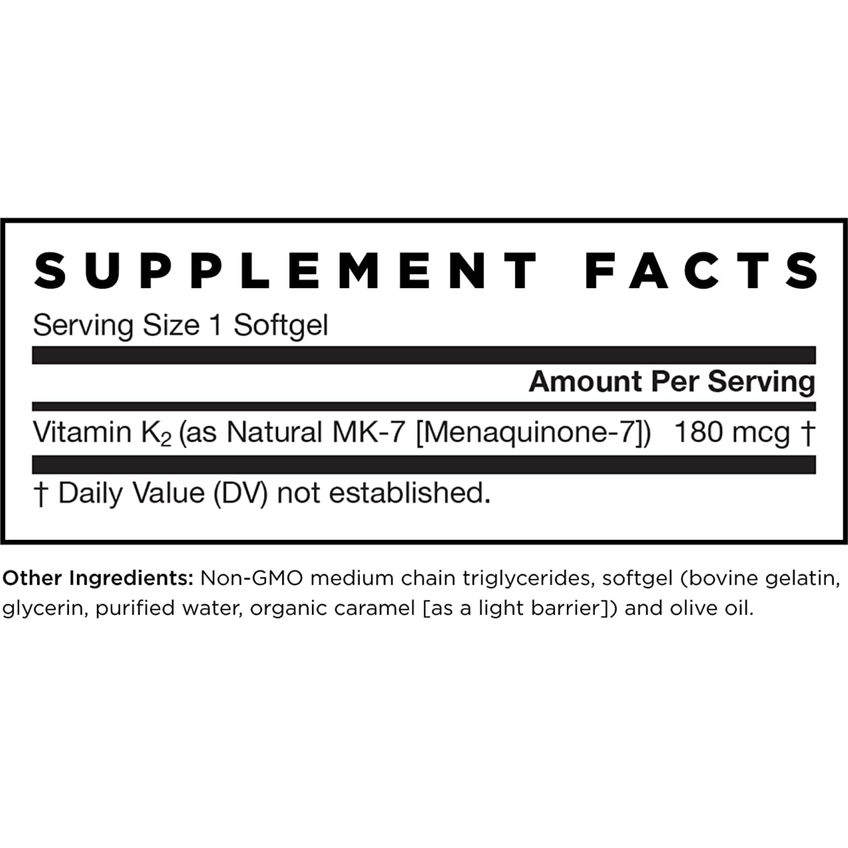 Найактивніша форма MK-7 вітаміну K2 / MK-7 Most Active Form of Vitamin K2, Jarrow Formulas, 180 мкг, 60 гелевих капсул