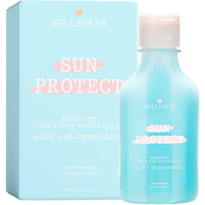 Заспокійливий гель після засмаги з алое вера й Д-пантенолом Hollyskin Sun Protect After Sun Face&Body Soothing Gel Aloe + D-Panthenol