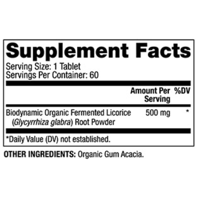Биодинамик, ферментированная сладкая с ферментами / Biodynamic Organic Fermented Chewable Licorice, Dr. Mercola, 500 мг, 60 таблеток