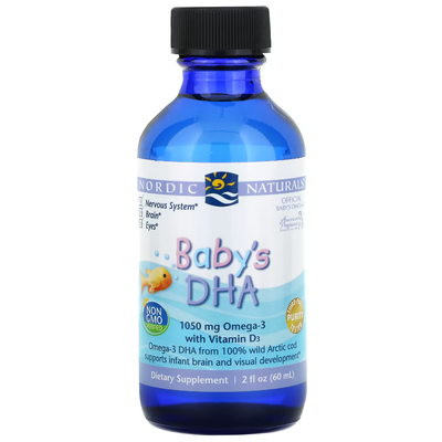 Жидкий рыбий жир для детей с витамином D3 / Baby's DHA with Vitamin D3, Nordic Naturals, 60 мл