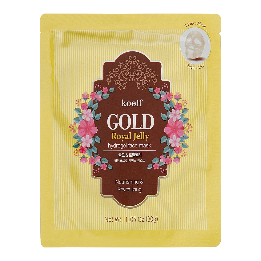 Гидрогелевая маска для лица с золотом и маточным молочком Koelf Gold & Royal Jelly Hydro Gel Mask