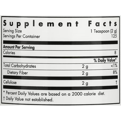 Порошок із харчової целюлози / Dietary Fiber Cellulose Powder, Nutricology, 250 г