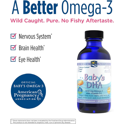 Жидкий рыбий жир для детей с витамином D3 / Baby's DHA with Vitamin D3, Nordic Naturals, 60 мл