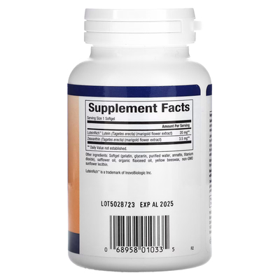 Лютеин / Lutein, Natural Factors, 20 мг, 120 гелевых капсул