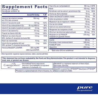 Мультивитамины для детей / Junior Nutrients, Pure Encapsulation, 120 капсул
