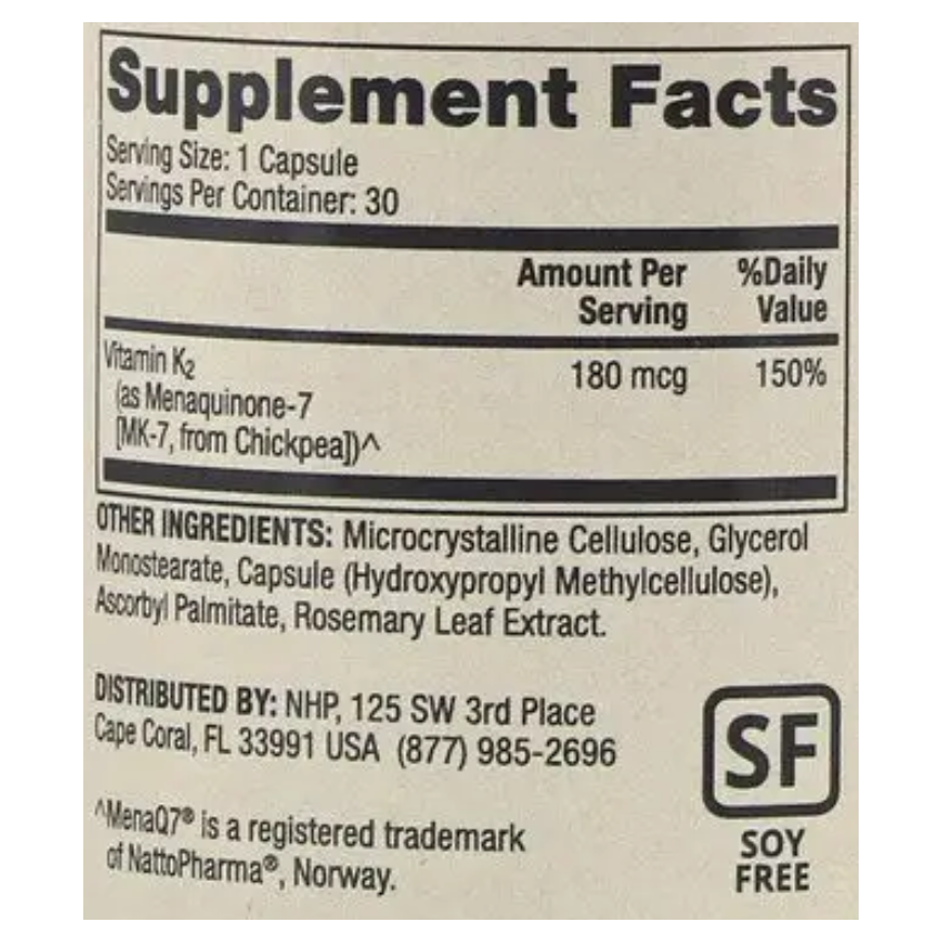 Вітамін K2 / Vitamin K2, Dr. Mercola, 180 мкг, 30 капсул
