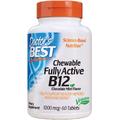 Активный витамин B12, шоколад и мята / Quick Melt Fully Active B12, Doctor's Best, 1000 мкг, 60 таблеток