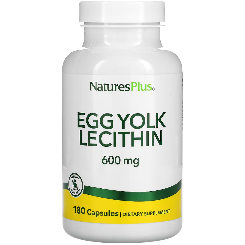 Лецитин із яєчних жовтків / Egg Yolk Lecithin, Nature's Plus, 600 мг, 90 капсул