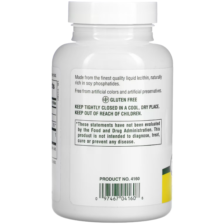 Лецитин / Lecithin, Nature's Plus, 1200 мг, 90 гелевых капсул